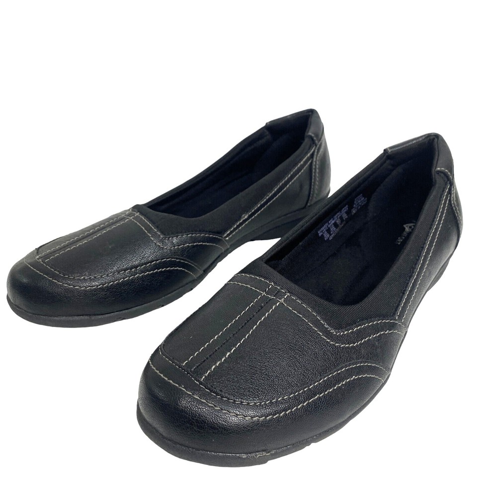 I Love Comfort Slip On Shoes Size 10M Black Faux Leather - Stevie
